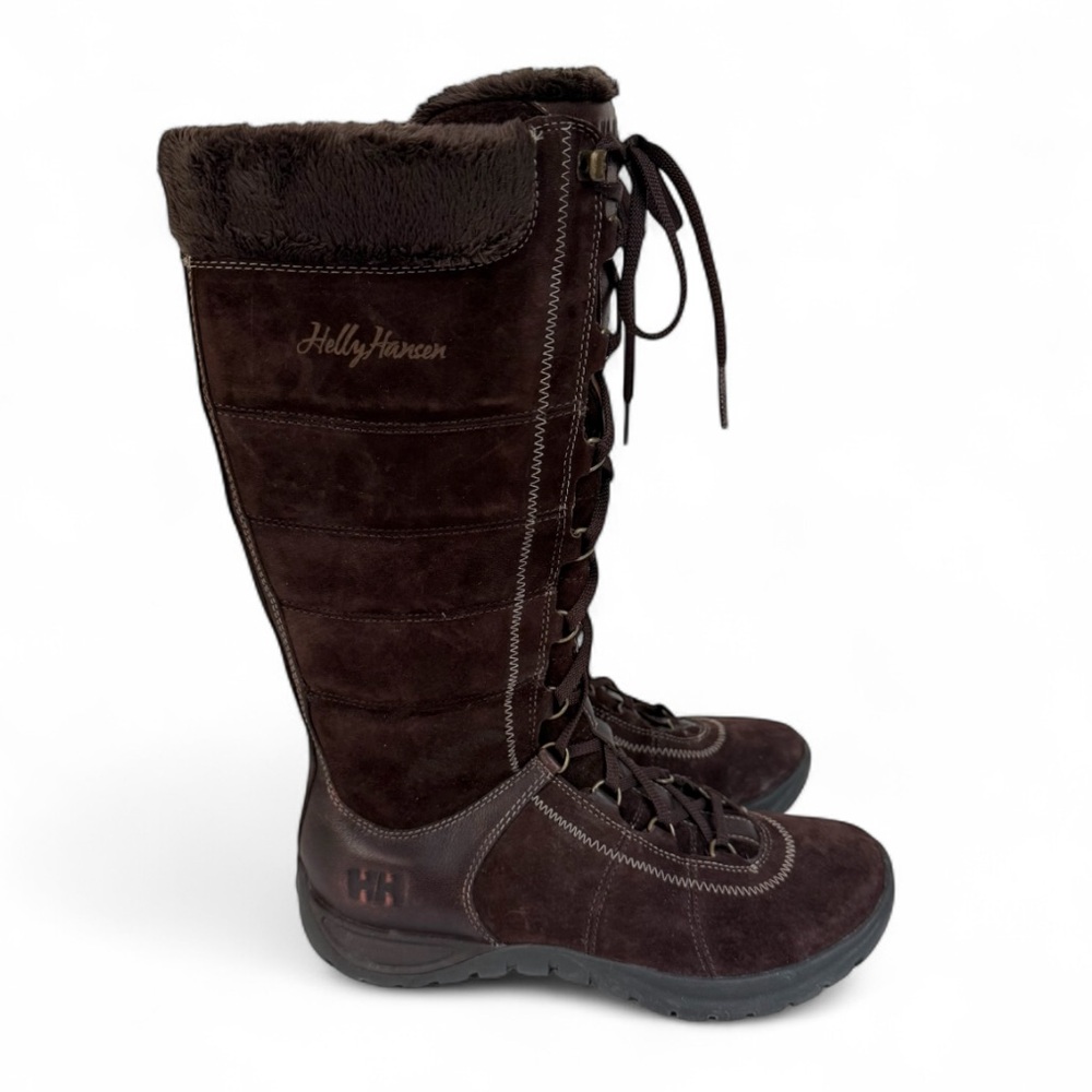 Helly Hansen Suede and Leather high boots with Sherpa trim and laces 7